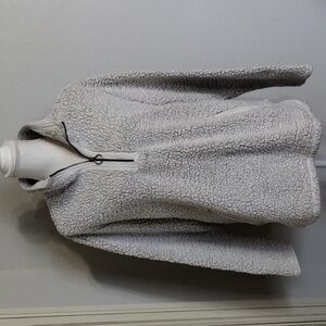 Cozy Sherpa Brand Women's size XXL ivory color 1/4 Zip long sleeve pockets